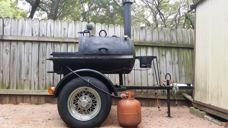 Wiley 101</strong/> BBQ Smoker Pit Trailer” /></p>
<p>Barbecue pit with one doors. Each pit is excellent for grilling your favorite meat and offers long-lasting heat and smoke with less wood.</p>
<p>The Wiley Bar-B-Q Pits My Job Is The Pits # 101 – 1 Door Custom BBQ Pits options include:</p>
<ul>
<li>Free-Flowing Smoke</li>
<li>Heat Diverters for Even Cooking</li>
<li>Raised Grills for Easy Cleaning</li>
<li>Drain toward Fire Box – Air Controls at Box & Exhaust</li>
<li>Steam System Keeps Meat Moist</li>
<li>Protected Rear Tail Lights</li>
<li>Start Fire & Maintain Heat with Log Light• Swing Shelves with Towel Rack & Hooks</li>
<li>Shelves at Fire Box, or Burners Available</li>
<li>Temperature Gauge</li>
<li>Sausage Rack</li>
<li><a href=